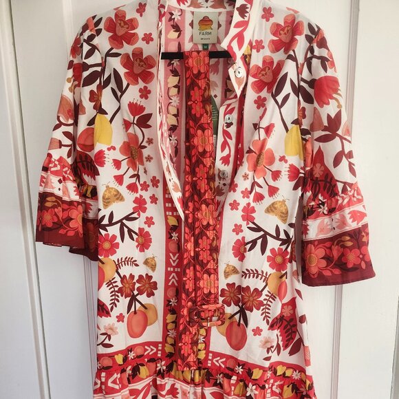NWT Farm Rio Off-White Romantic Orchard Mini Dress, Size M - Picture 4 of 7